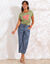 T-shirt imprimé placé "love" (kaki / rose)