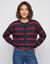 Gilet ray&eacute; (marine / bordeaux)