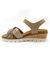 Sandales scratchées, petit compensé (beige)