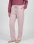 Pantalon de pyjama tiss&eacute; teint rayures (&eacute;cru / rose)