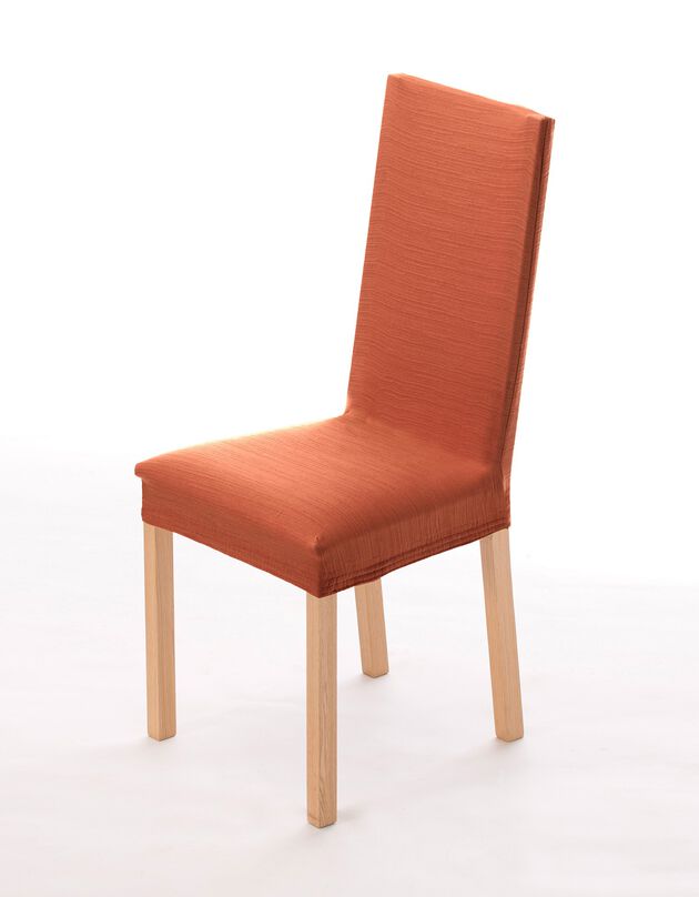 Housse chaise unie extensible - housse intégrale ou assise seule (paprika)