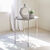 Vase rond décoratif, en bois - hauteur 27 cm (blanc)