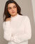 T-shirt col montant manches smockées (écru)