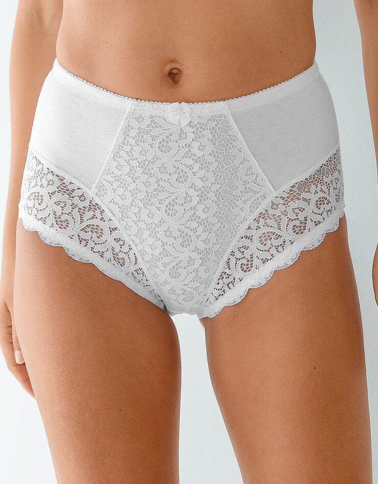 Culotte forme boxer dentelle gainante - lot de 2 (blanc)