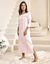 Chemise de nuit longue manches longues unie (rose)