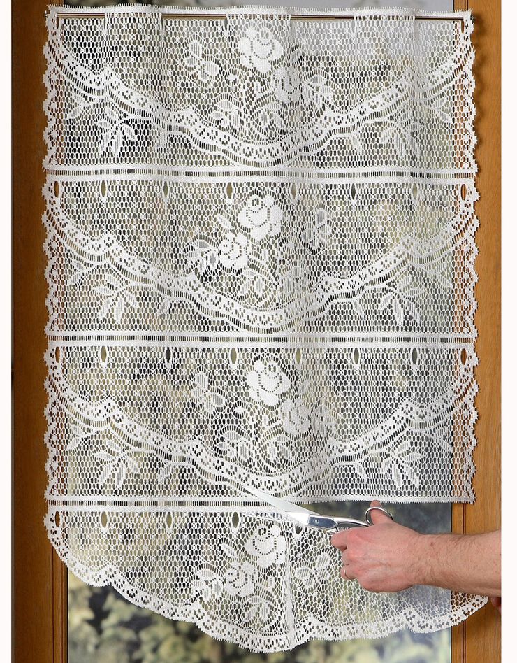 Brise-bise modulable motif roses (blanc) Brise-bise modulable motif roses (blanc)