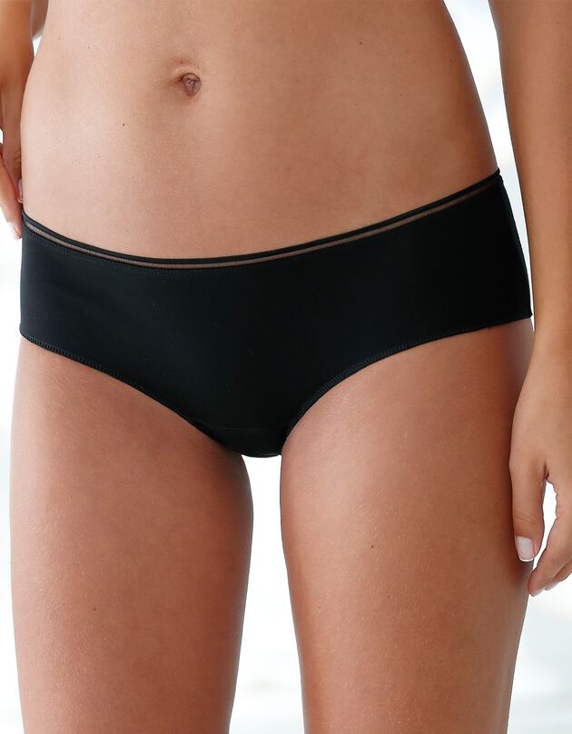 Culotte forme hipster en coton stretch - lot de 4 (blanc + noir)