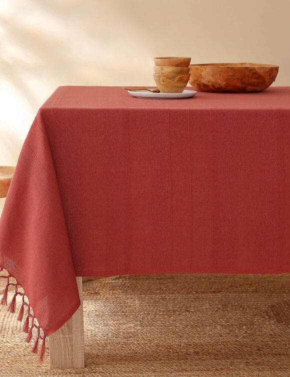 Nappe coton tissage artisanal (terracotta)