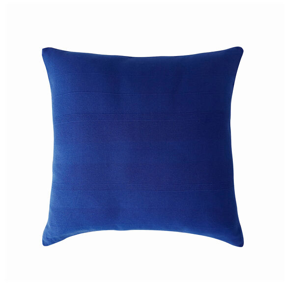 Housse coussin unie coton tissage artisanal - lot de 2 (bleu)