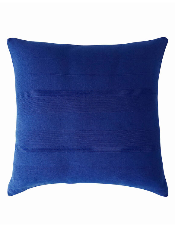 Housse coussin unie coton tissage artisanal - lot de 2 (bleu)