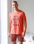 Pyjama short imprimé message, manches courtes (tomette)