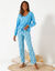 Haut de pyjama manches longues uni (bleu)