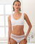 Soutien-gorge forme brassi&egrave;re en coton stretch et dentelle - avec une armature souple (blanc)
