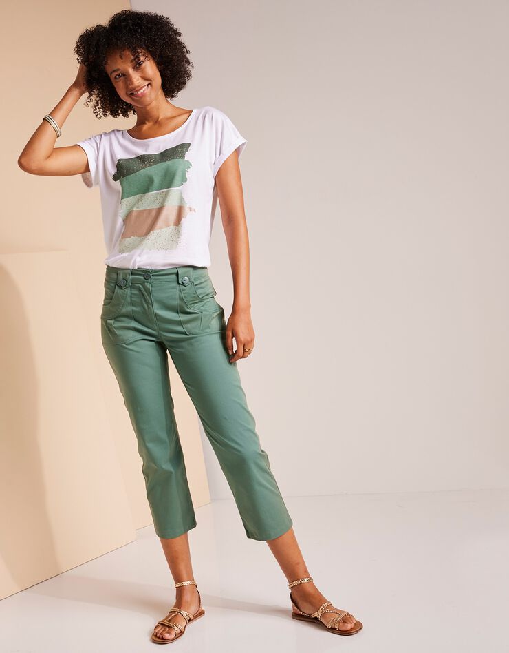 Tee-shirt boite imprimé "arty", maille jersey (vert) Tee-shirt boite imprimé "arty", maille jersey (vert)