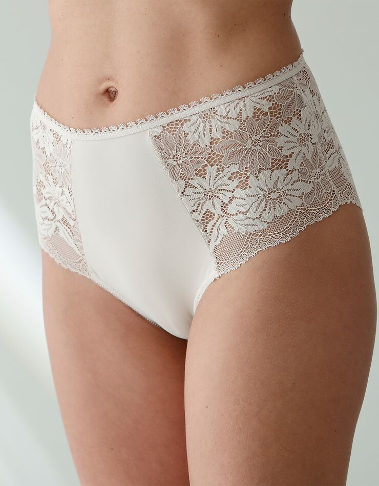 Culotte forme maxi microfibre et dentelle stretch - lot de 2 (coquillage) Culotte forme maxi microfibre et dentelle stretch - lot de 2 (coquillage)