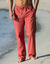 Pantalon toile ceinture élastiquée (tomette)