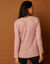 Pull évasé, maille anglaise toucher doux (rose poudré)
