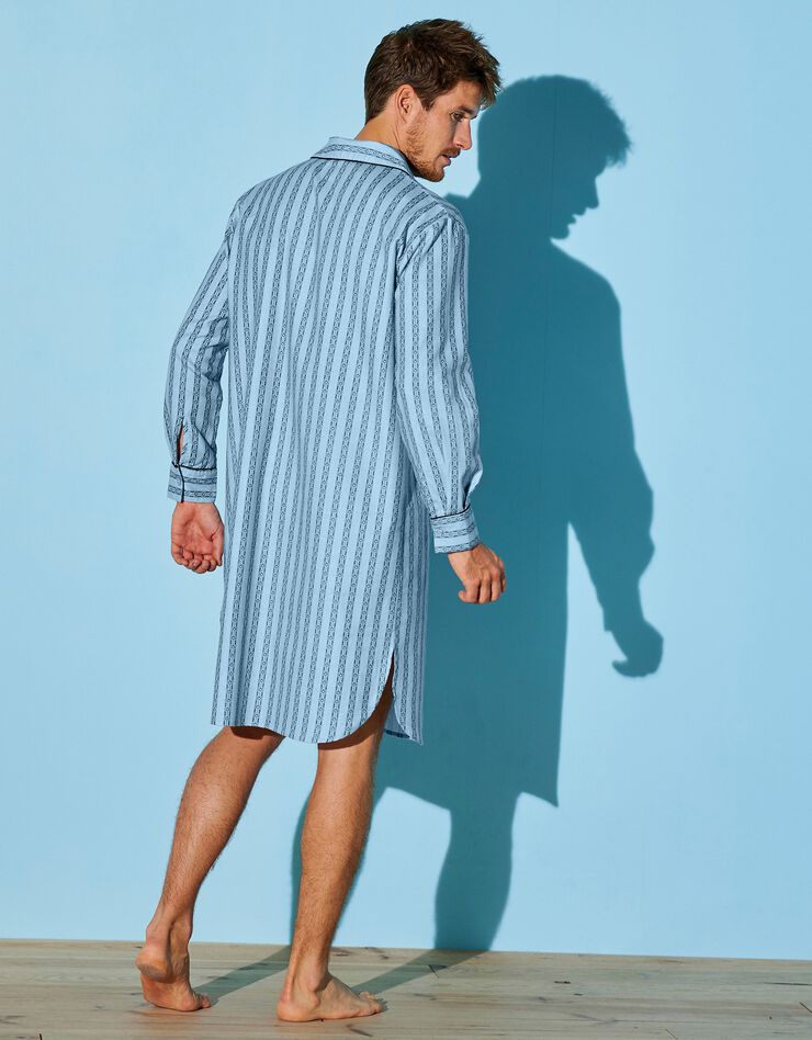 Chemise de nuit - pilou coton (bleu) Chemise de nuit - pilou coton (bleu)