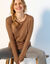 Pull col rond uni, manches longues (noisette)