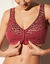 Soutien-gorge dentelle et coton ouverture devant - sans armatures (rubis)