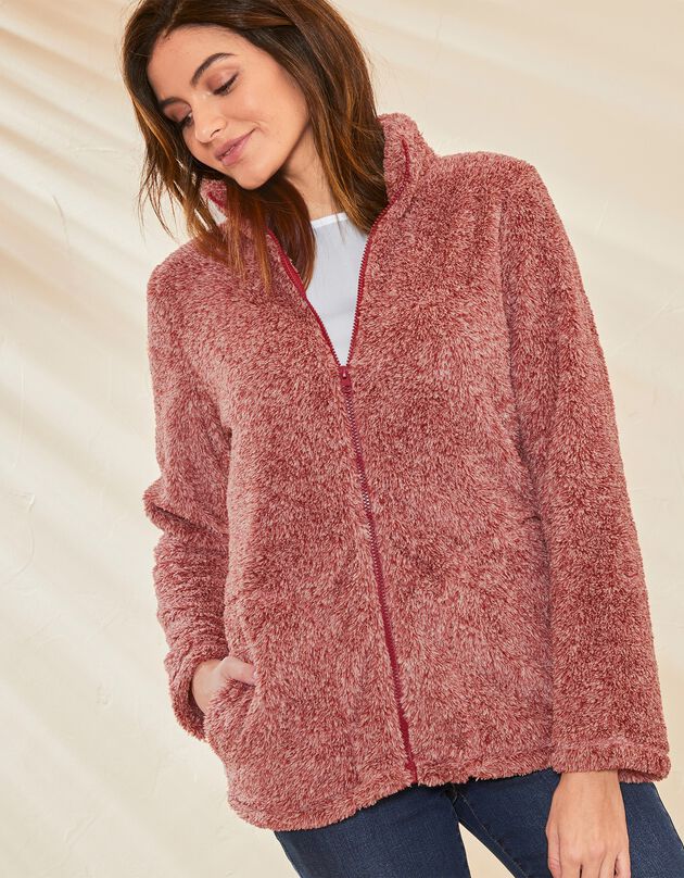 Veste zippée maille peluche (terracotta chinè) Veste zippée maille peluche (terracotta chinè)