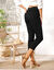 Pantacourt toile taille élastiquée (noir)