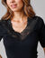 T-shirt coton et dentelle - lot de 2 (noir)