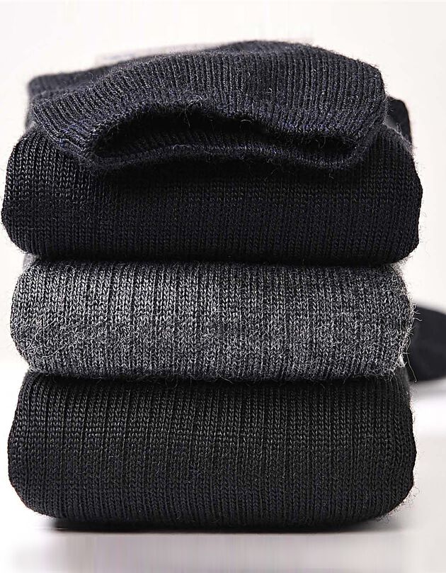 Mi-chaussettes anti-froid non comprimantes - lot de 2 paires (noir)