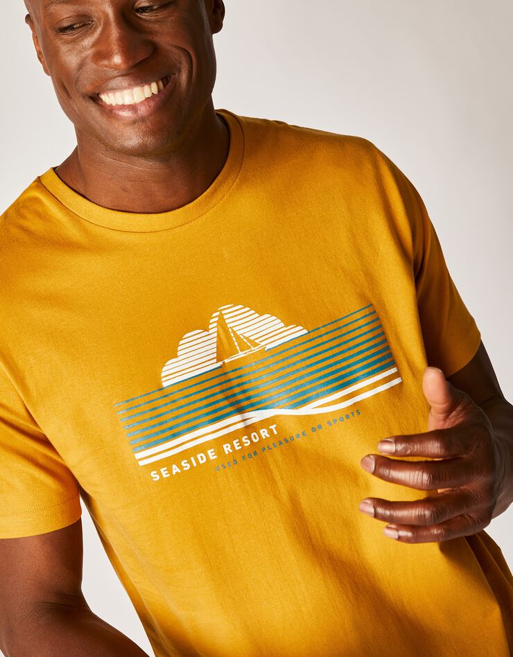 Tee-shirt imprimé manches courtes (jaune) Tee-shirt imprimé manches courtes (jaune)