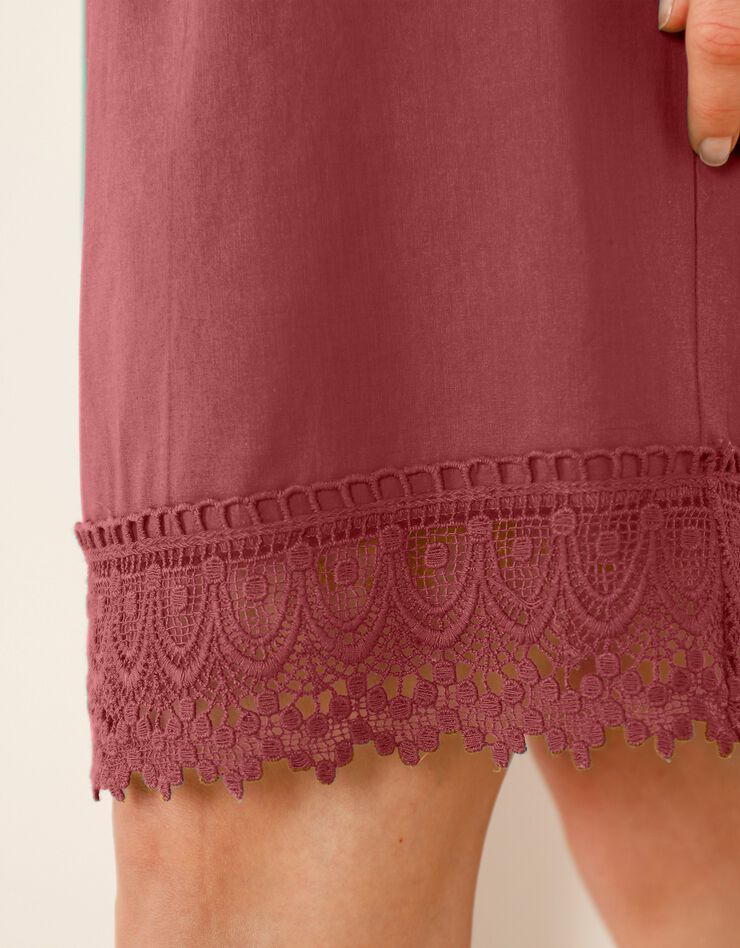 Robe évasée macramé, coton (tomette) Robe évasée macramé, coton (tomette)