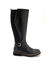 Bottes en cuir zippées et élastiquées, largeur confort (noir)