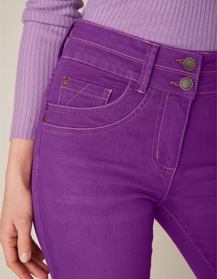 Jean coupe droite stretch couleur (prune) Jean coupe droite stretch couleur (prune)