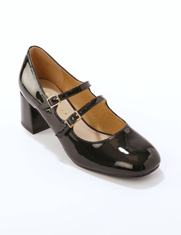 Babies vernies &agrave; talon (noir)