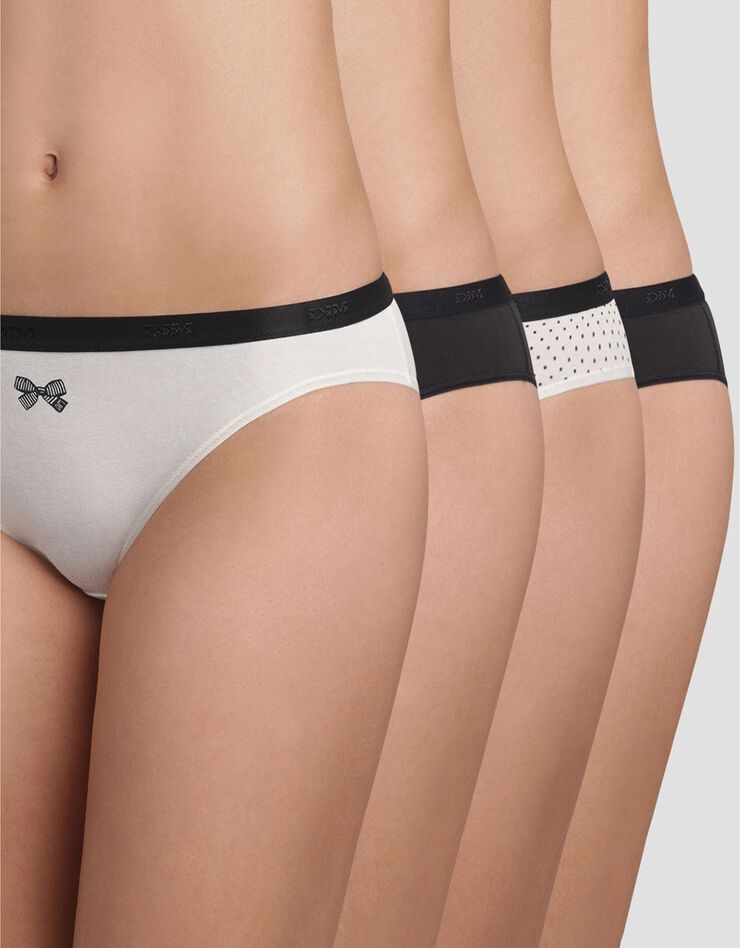 Slip "Les Pockets" coton stretch imprimé "noeuds" Lot de 3 +1 GRATUIT(1) (noir) Slip "Les Pockets" coton stretch imprimé "noeuds" Lot de 3 +1 GRATUIT(1) (noir)