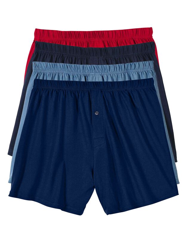Caleçon flottant ouvert uni - lot de 4 (brique + céladon + gris)