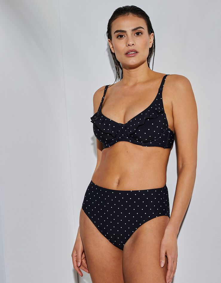 Culotte de bain maxi Sahino imprimé pois (noir / blanc)