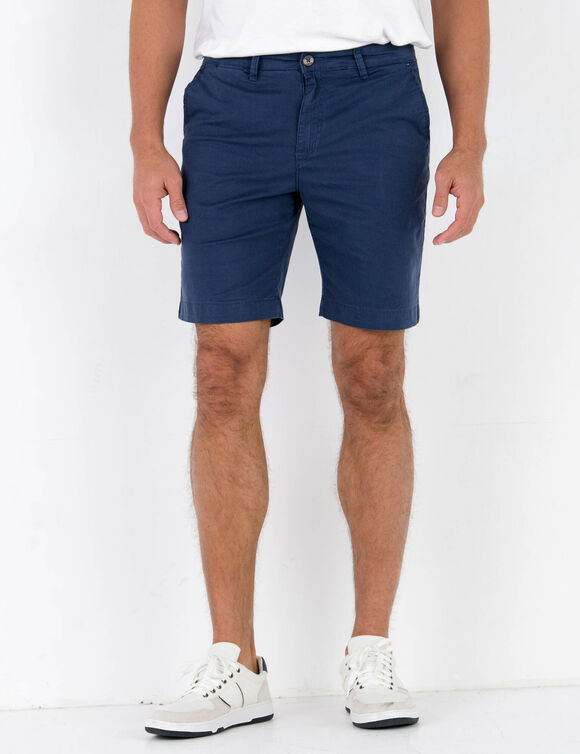 Bermuda chino arrondi sous le ventre (marine)