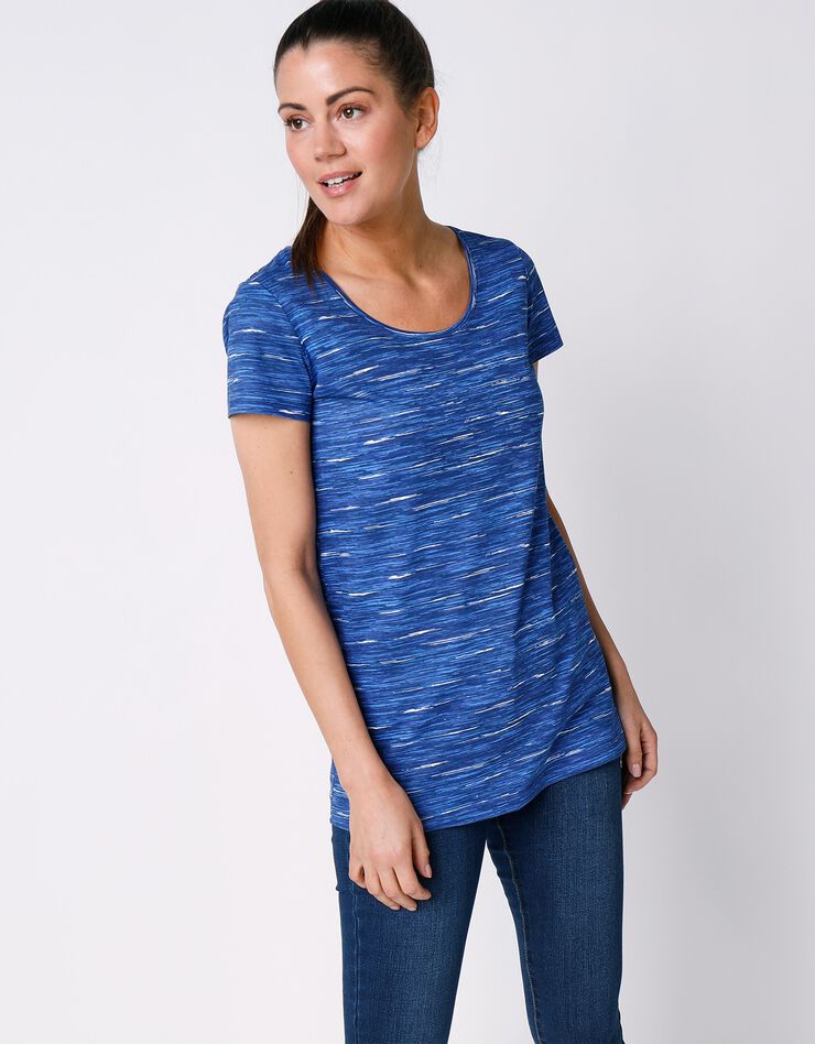 Tee-shirt chiné manches courtes en coton bio, éco-responsable (bleu dur chiné) Tee-shirt chiné manches courtes en coton bio, éco-responsable (bleu dur chiné)