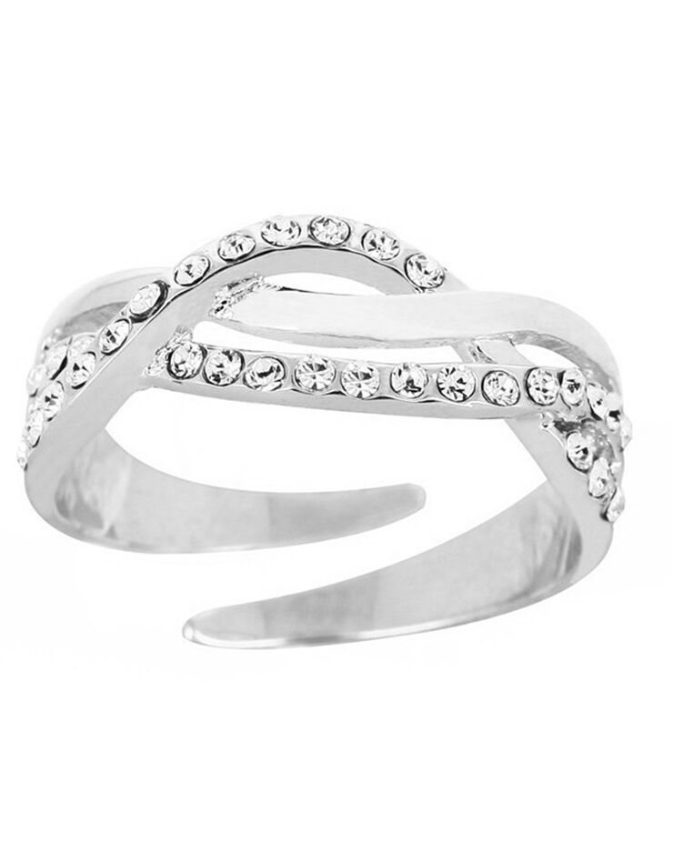 Bague ajustable tressée cristaux  (unique)