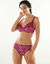 Culotte midi dentelle coton uni et imprimé fleuri Tropea - lot de 4 (prune + violine)