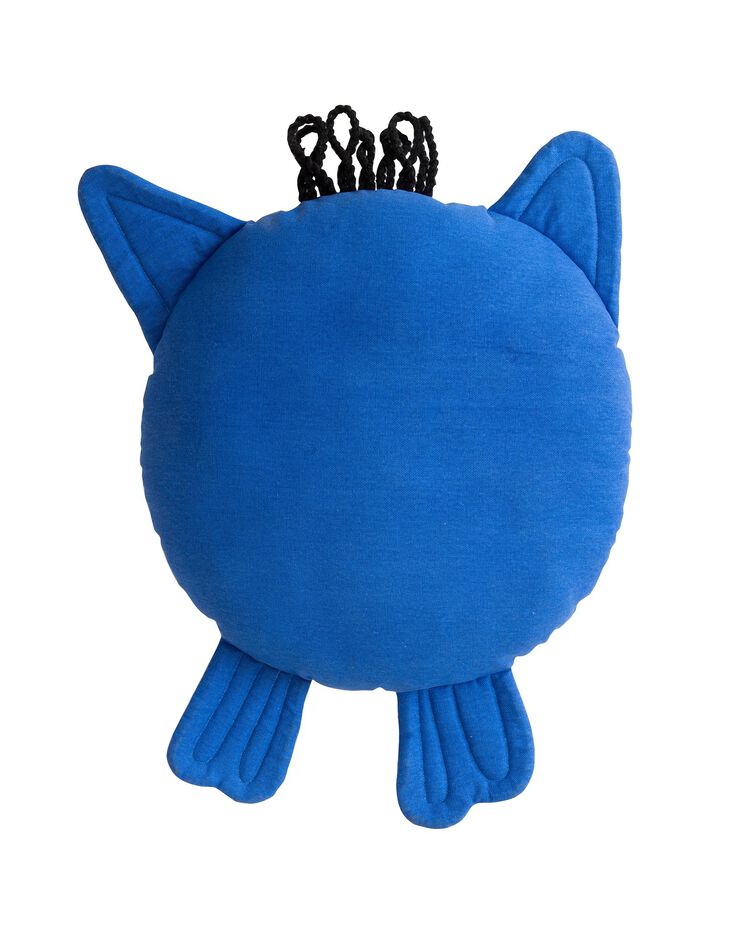 Coussin Chouette garni, collection enfant LEM (bleu / noir)