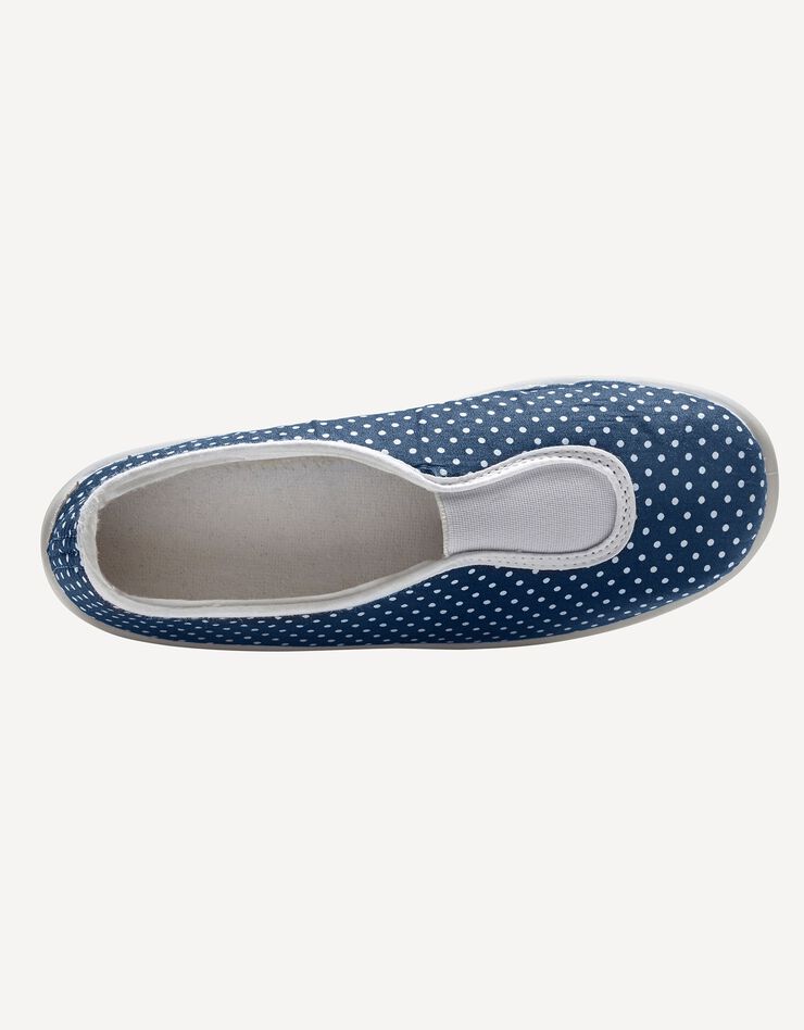 Ballerine d'intérieur élastiquée imprimée pois (bleu) Ballerine d'intérieur élastiquée imprimée pois (bleu)
