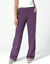 Pantalon coupe large molleton taille élastiquée (violet)