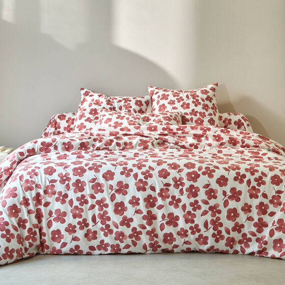 Linge de lit Petunia en flanelle imprimée (bois de rose)