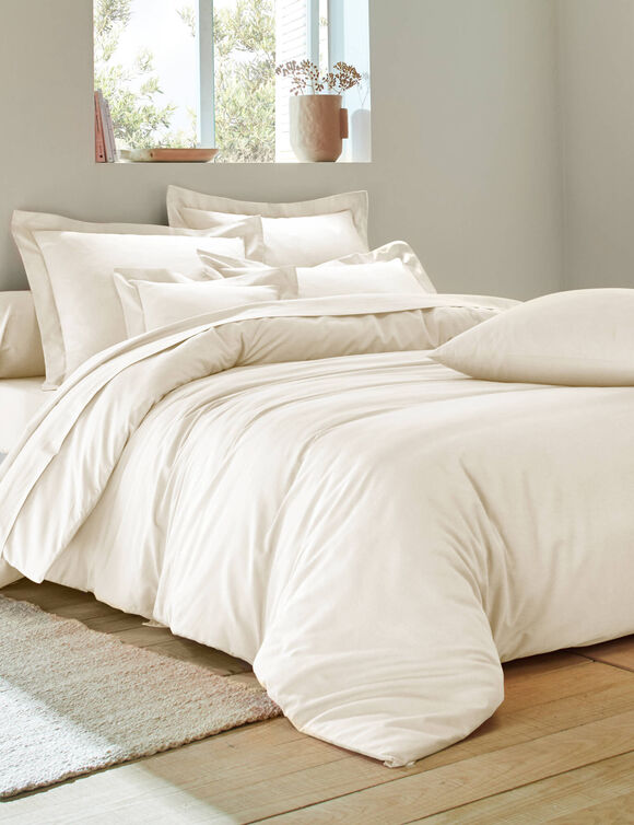 Linge de lit uni coton (écru)