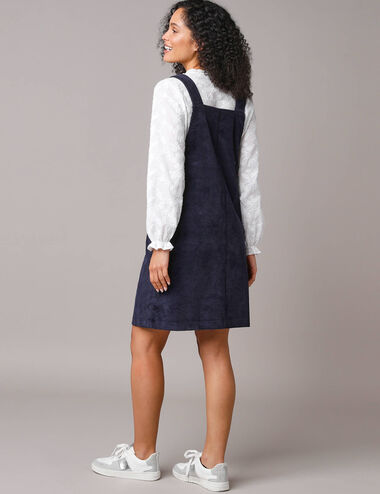 Robe chasuble ?�vas?�e, velours c?�tel?�, marine | Blancheporte