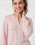 Gilet boutonn&eacute; finition &eacute;cailles, maille pointelle toucher doux (rose poudr&eacute;)
