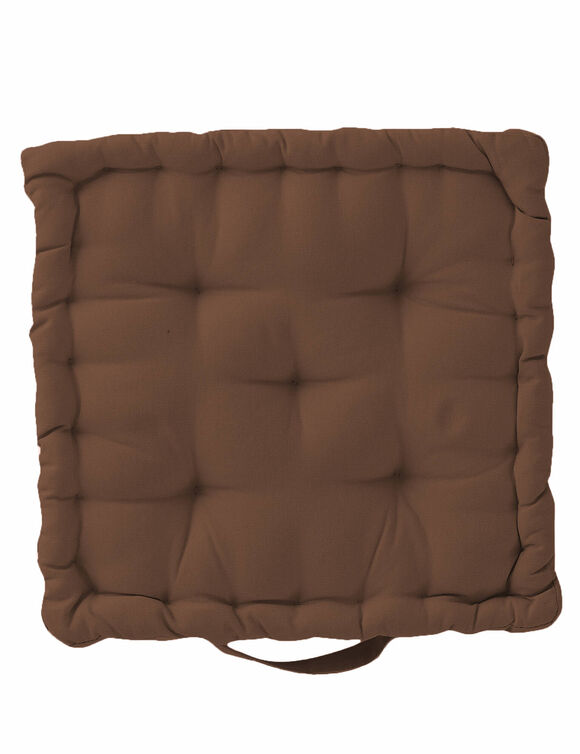 Coussin de sol uni coton (chocolat)