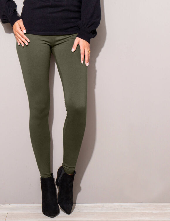 Legging taille &eacute;lastiqu&eacute;e - lot de 2 (kaki / noir)