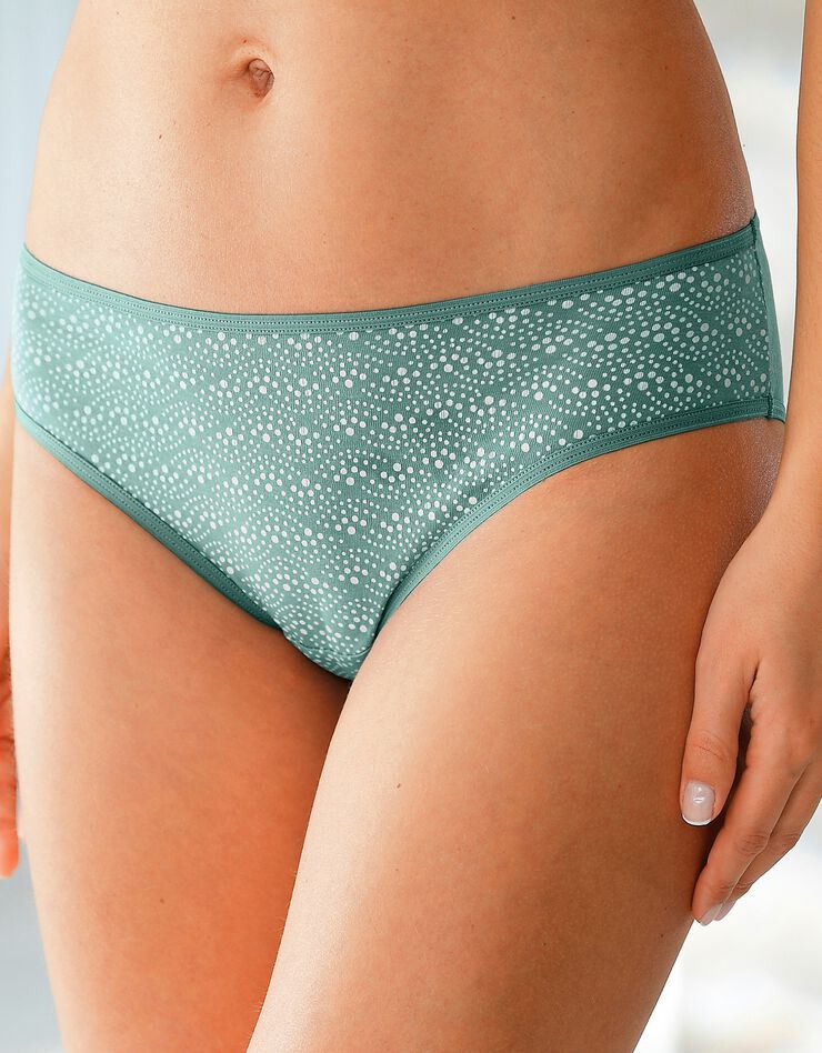 Culotte forme midi en coton extensible imprimée - lot de 10 (poudre) Culotte forme midi en coton extensible imprimée - lot de 10 (poudre)